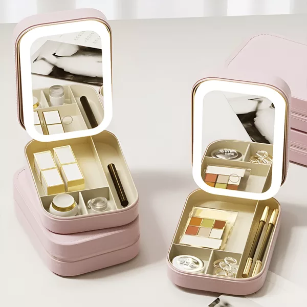 makeup mirror, makeup mirror with light, cosmetic mirror with light, led light cosmetic mirror, makeup storage box